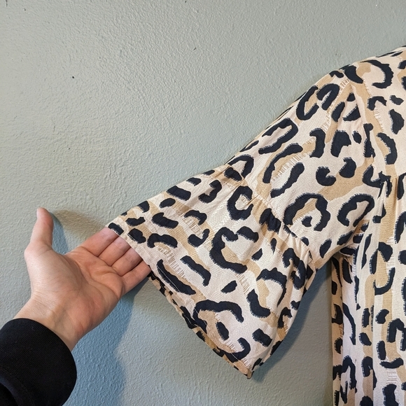 Flowy Leopard Print Midi Dress Size S/M - Picture 3 of 7